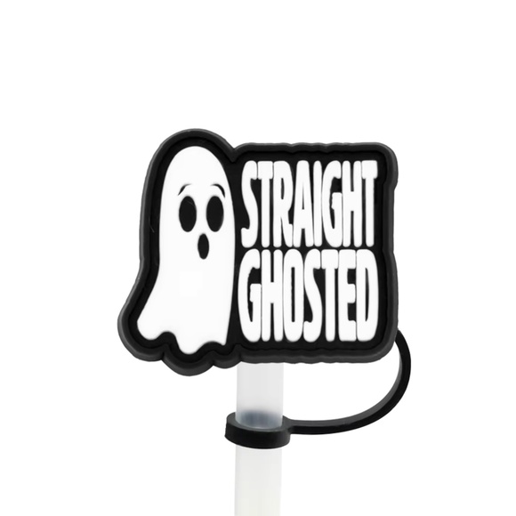 Straight Ghosted Halloween Straw Topper - Picture 1 of 2